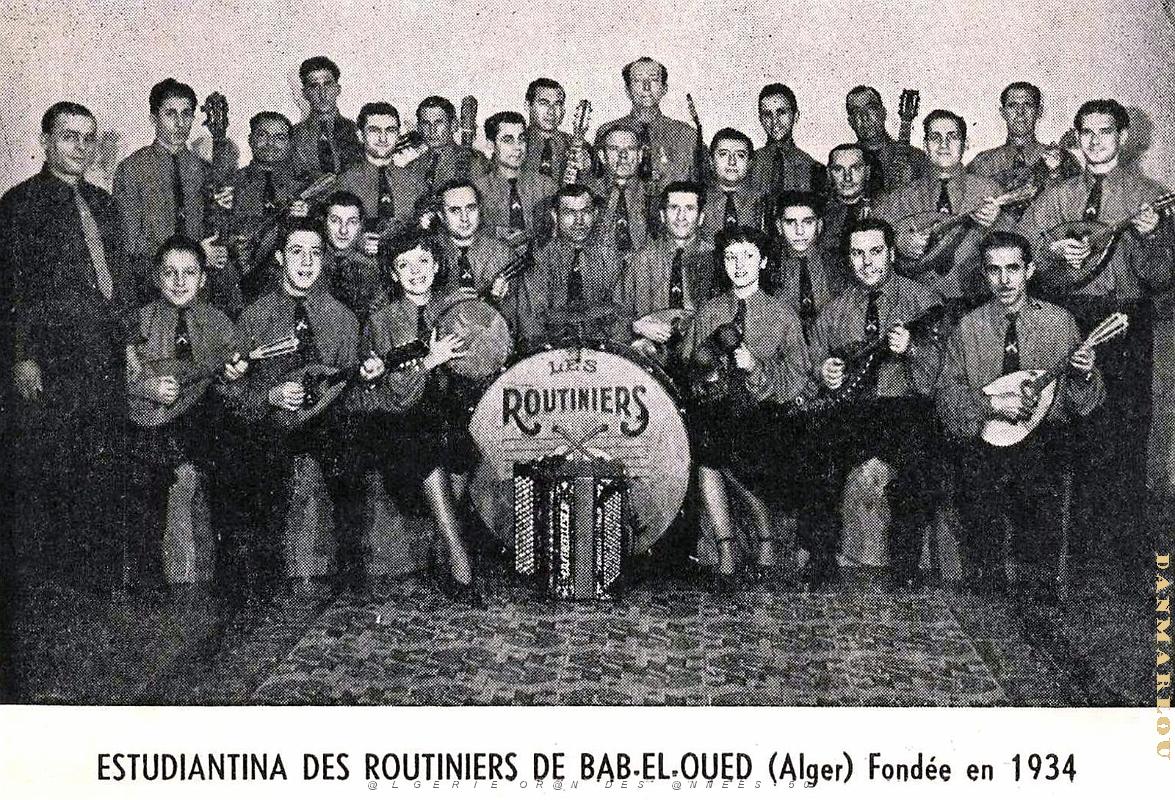 Alger - Bab-el-Oued - L'estudiantina des Routiniers - Fondee en 1934.jpg